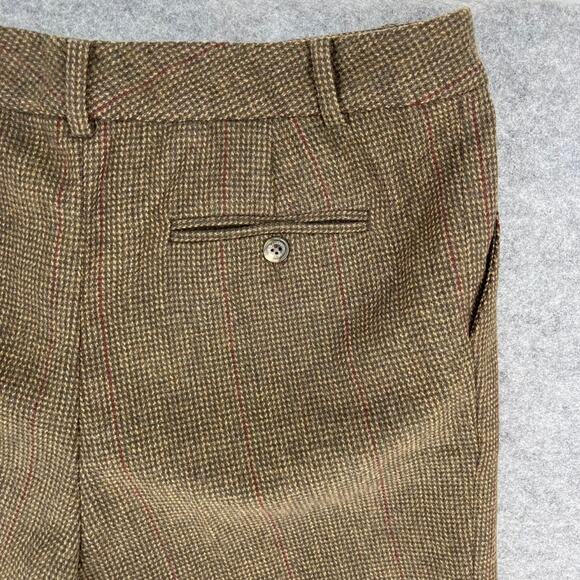 Lauren Ralph Lauren Wool Herringbone Brown Trousers Size 4 Merino Wool Vintage - Picture 4 of 4